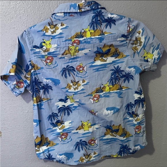 Pokemon Boys Aloha Vacay Short Sleeve Button-Up Shirt | Size Medium - Picture 5 of 11